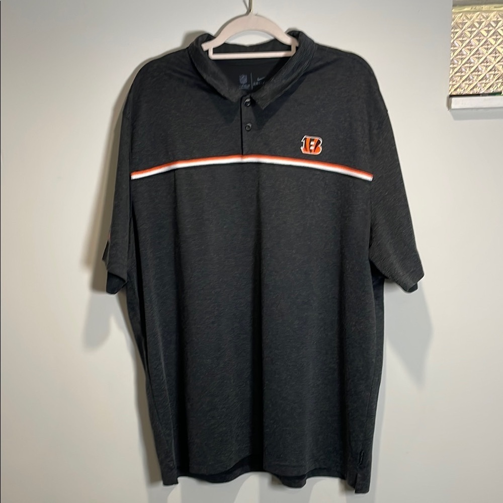Nike Cincinnati Bengals Polo Shirt Black Orange 3XL NFL - Picture 2 of 11